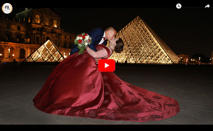 Vidéaste mariage franco-chinois Paris, vidéaste chinois mariage Paris, vidéo mariage séance couple Paris à la pyramide du louvre